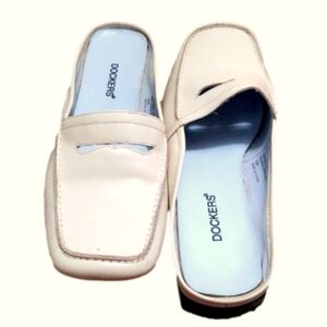 Dockers Leather Mules off white size 6 1/2